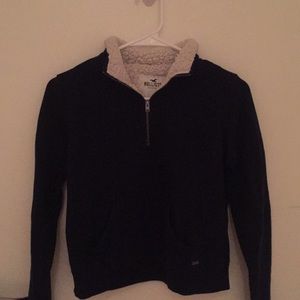 blue hollister half zip